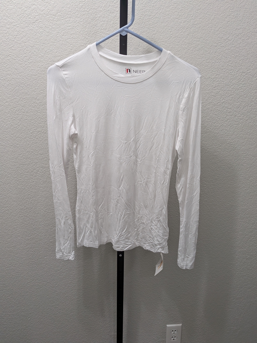 3/$14 White Long-Sleeve Crewneck Top